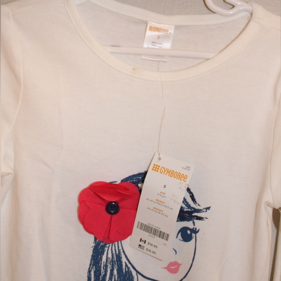 Gymboree White Long Sleeve Tee with Modern Graphic - Picture 4 of 5